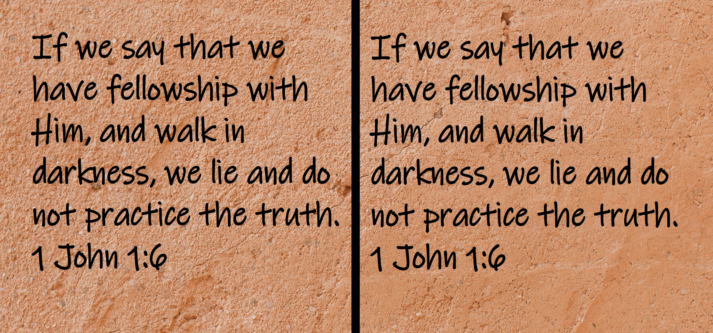 If we say that we have fellowship with Him, and walk in darkness, we lie and do not practice the truth. 1 John 1:6