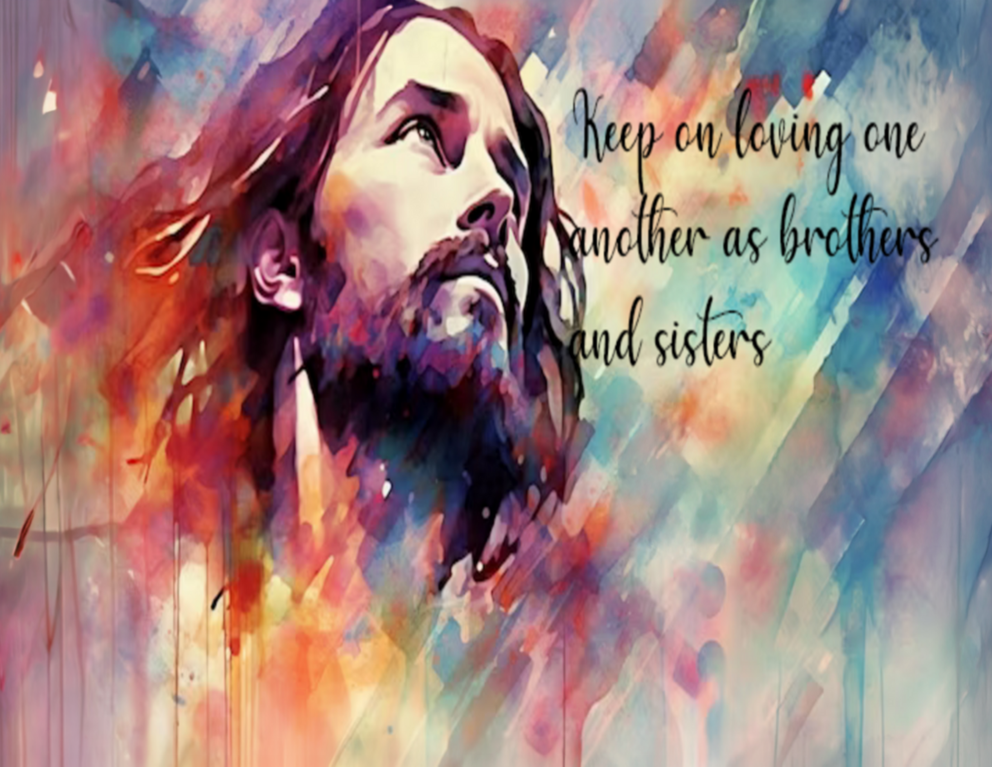 Jesus watercolor portrait tumbler | colorful abstract traveler art 20oz