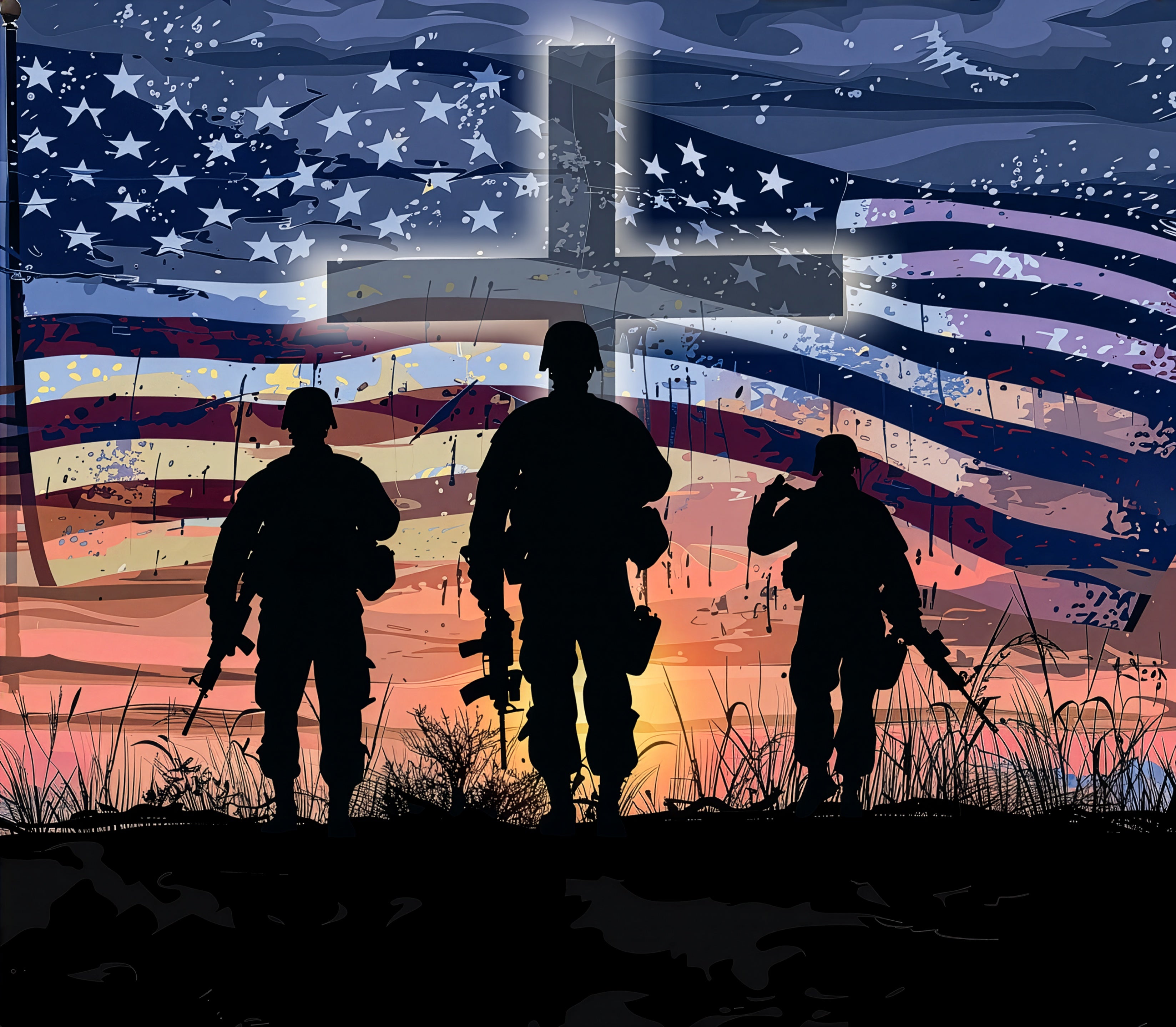 Soldier, Flag, Cross 20oz Tumbler