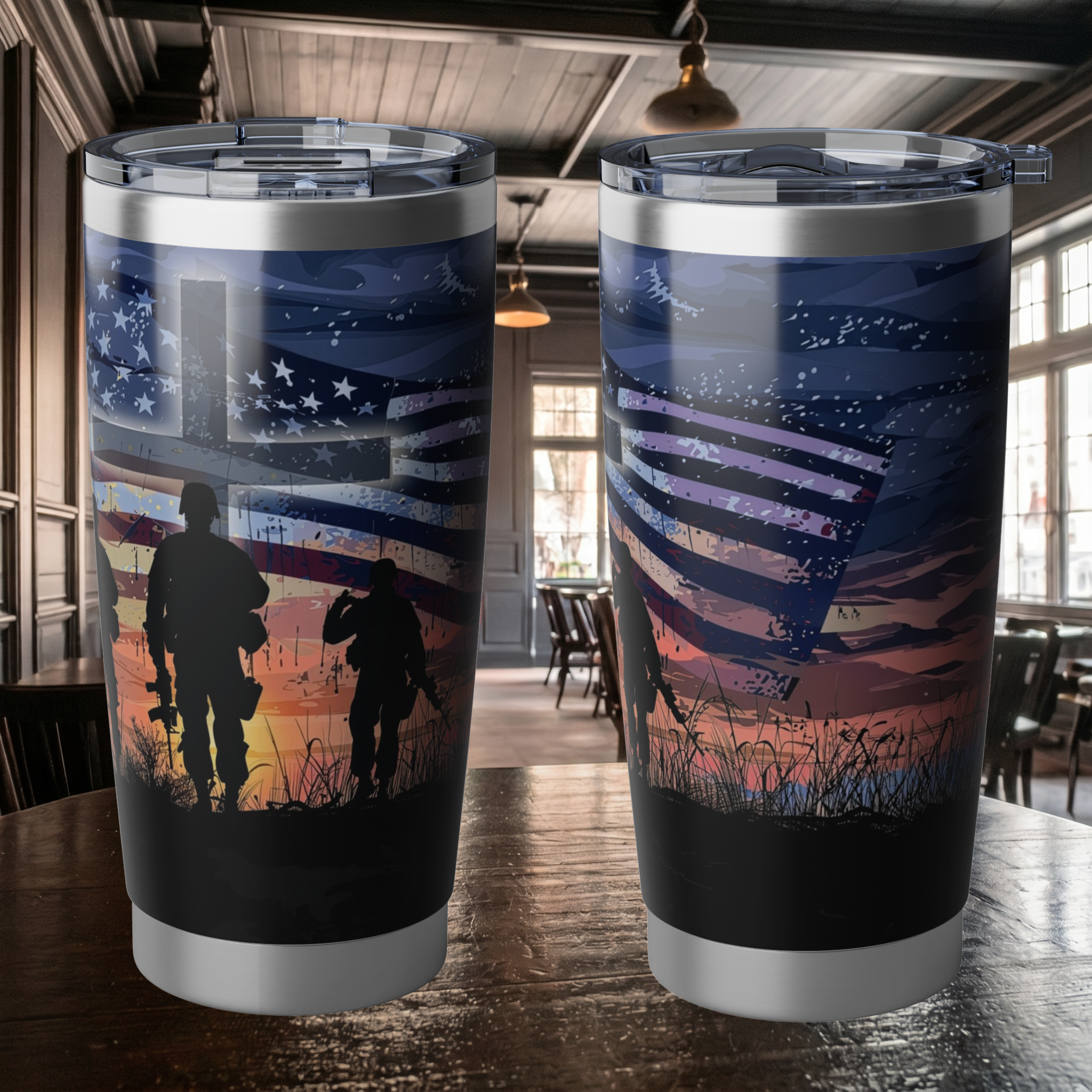 Soldier, Flag, Cross 20oz Tumbler