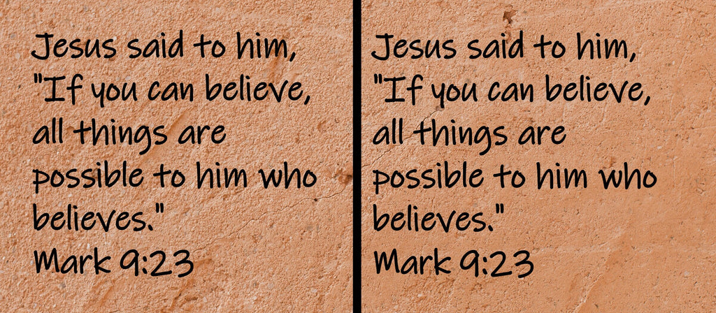 Jesus said to him, "If you can believe, all things are possible to him who believes."  Mark 9:23