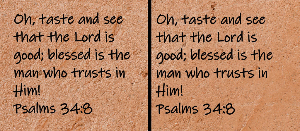 Oh, taste and see that the Lord is good; blessed is the man who trusts in Him!  Psalms 34:8