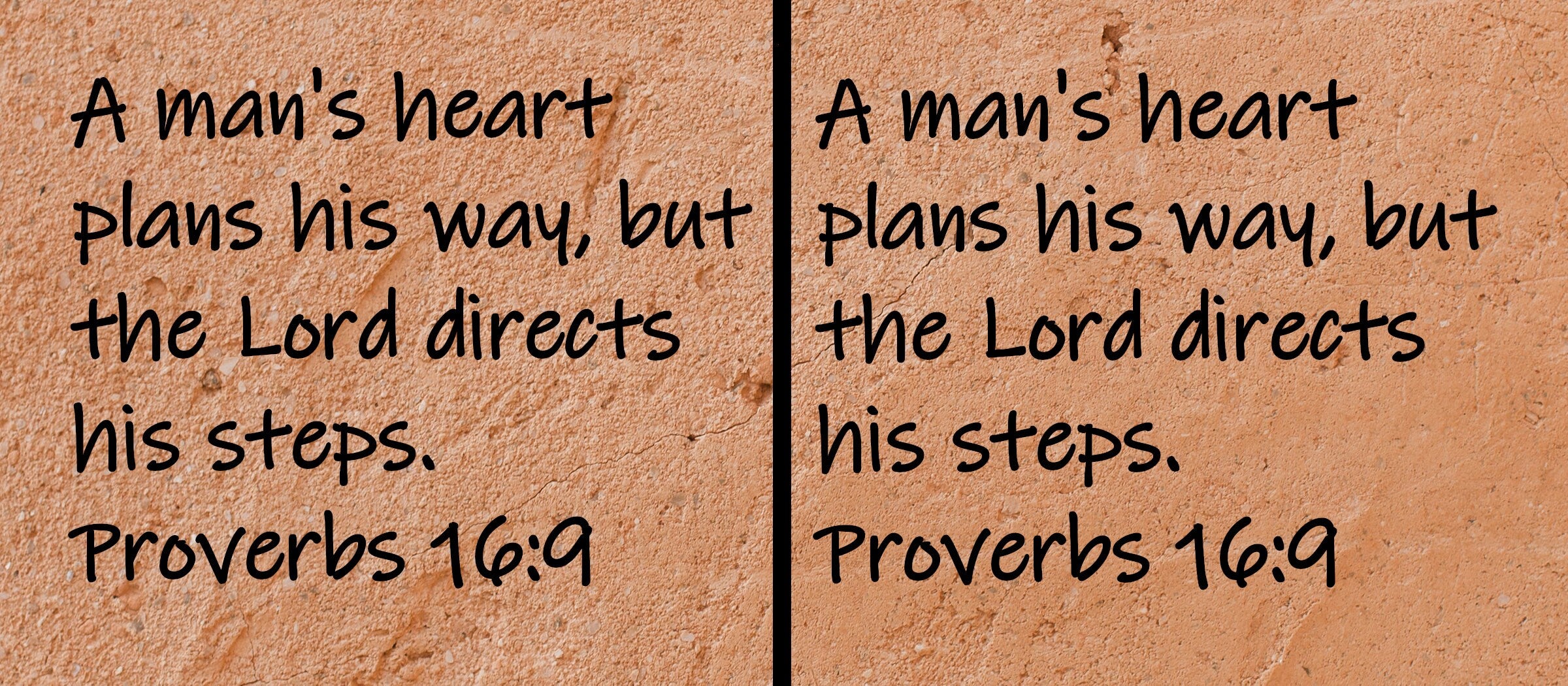 A man's heart plans his way, but the Lord directs his steps.  Proverbs 16:9