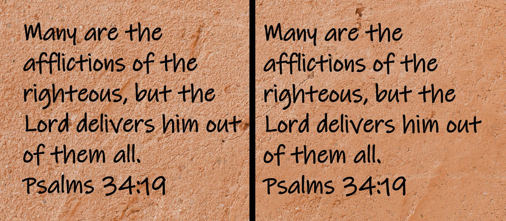 Many are the afflictions of the righteous, but the Lord delivers him out of them all.  Psalms 34:19
