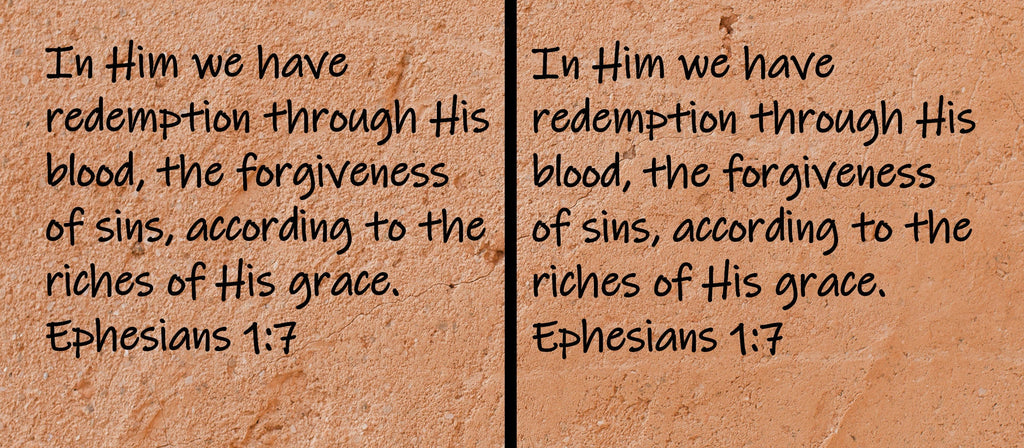 In Him we have redemption through His blood, the forgiveness of sins, according to the riches of His grace.  Ephesians 1:7