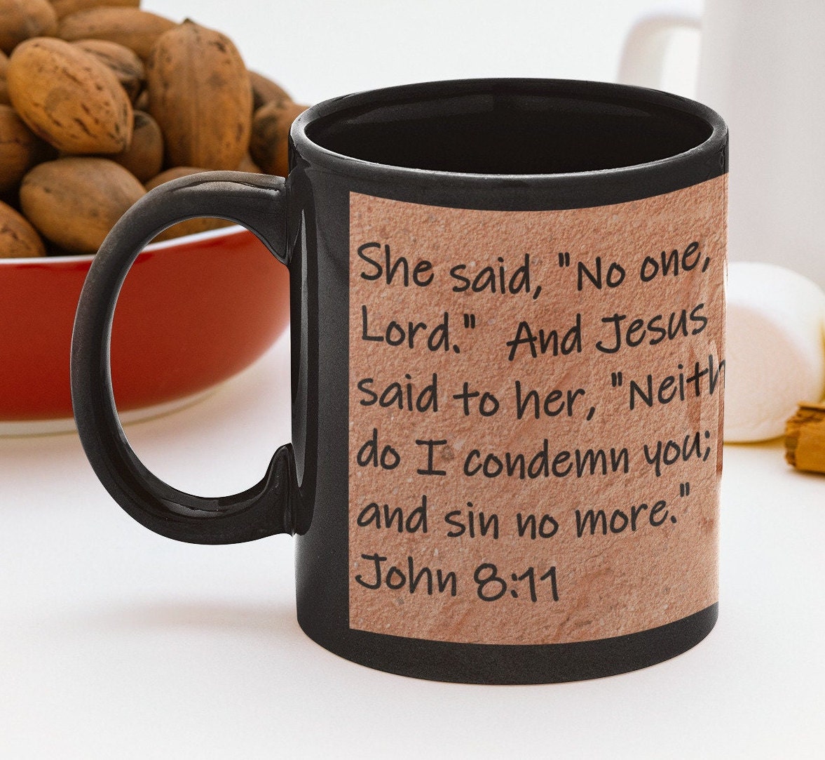 She said, "No one, Lord."  And Jesus said to her, "Neither do I condemn you; go and sin no more."  John 8:11