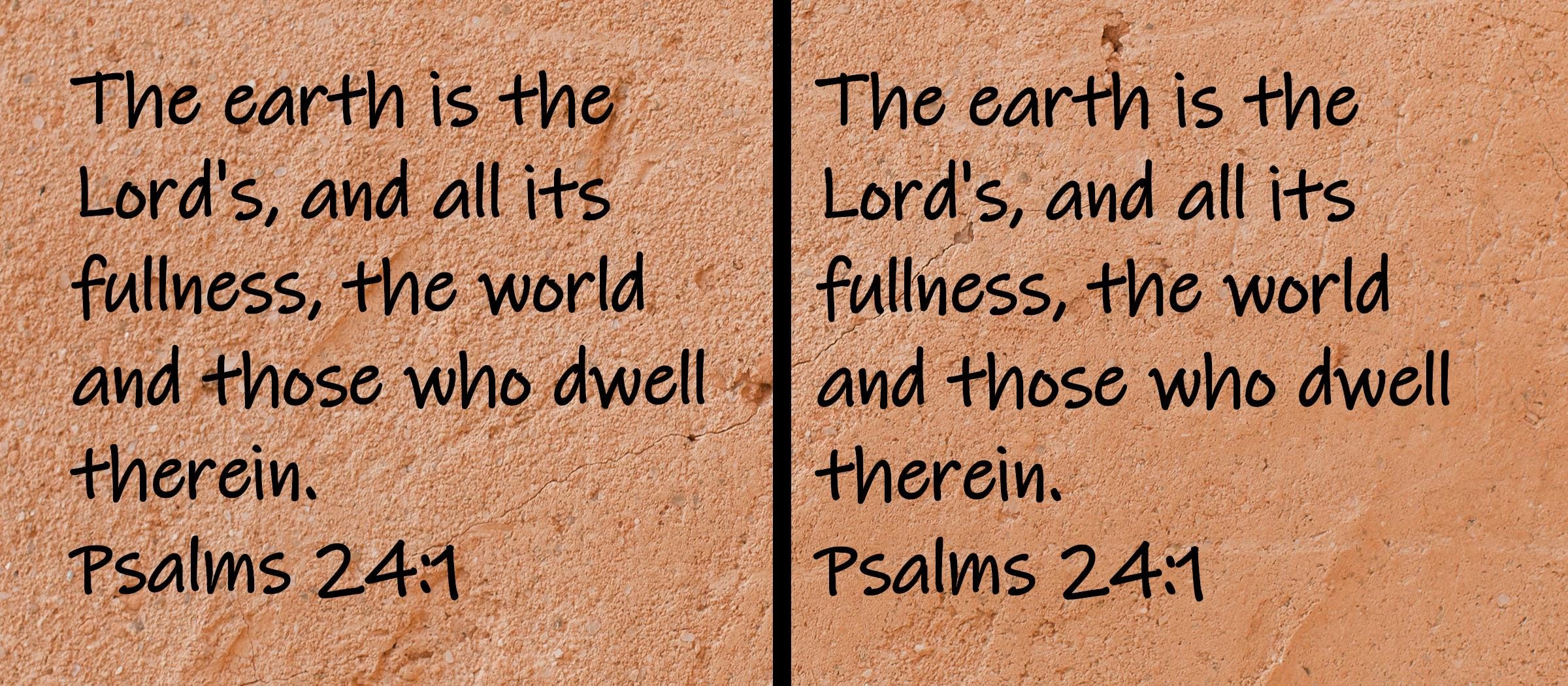 The earth is the Lord's, and all its fullness, the world and those who dwell therein.  Psalms 24:1