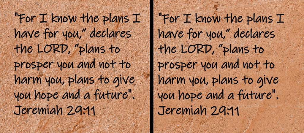 For I know the plans I have for you, "declares the Lore, "plans to prosper you and not harm you, plans to give you hope and a future".  Jeremiah 29:11