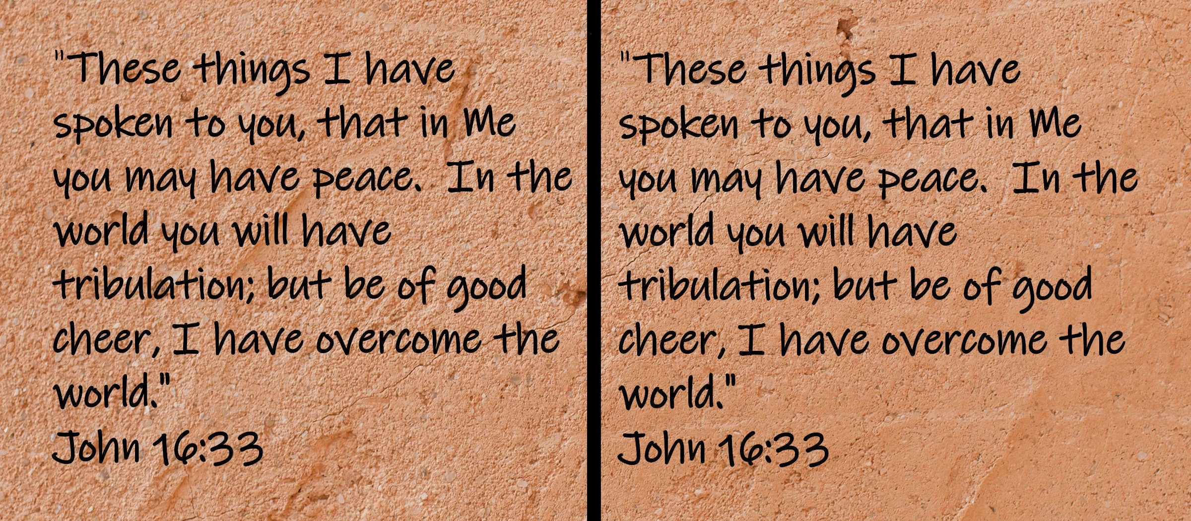 These things I have spoken to you, that in Me you may have peace. In the world you will have tribulation; but be of good cheer, I have overcome the world.  John 16:33