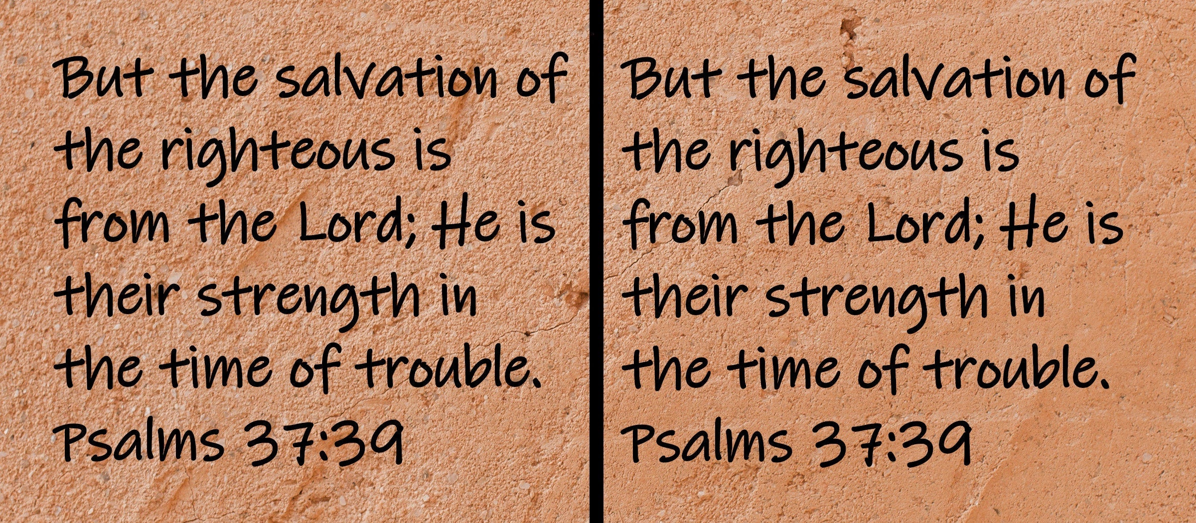 But the salvation of the righteous is from the Lord; He is their strength in the time of trouble. Psalms 37:39