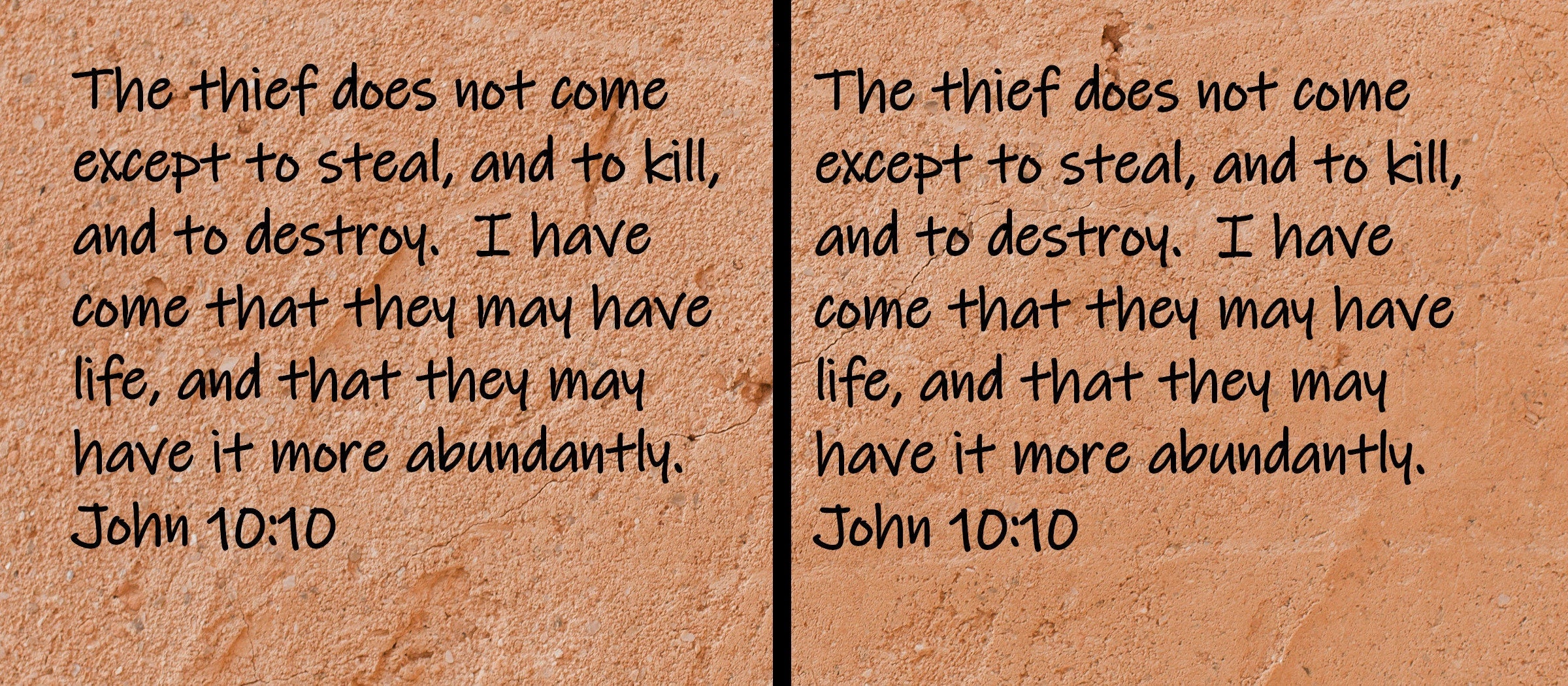The thief does not come except to steal, and to kill, and to destroy.  I have come that they may have life, and that they may have it...