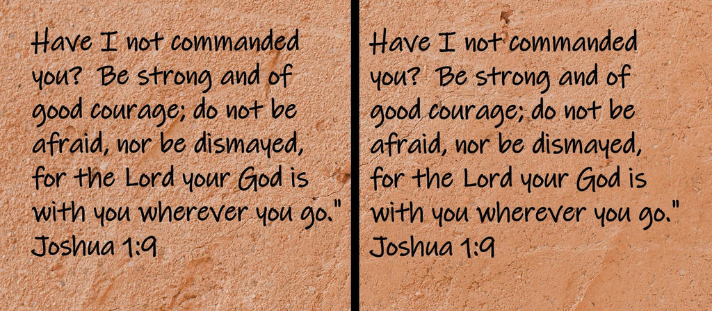 Have I not commanded you?  Be strong and of good courage; do not be afraid, nor be dismayed, for the Lord your God is with you... Joshua 1:9