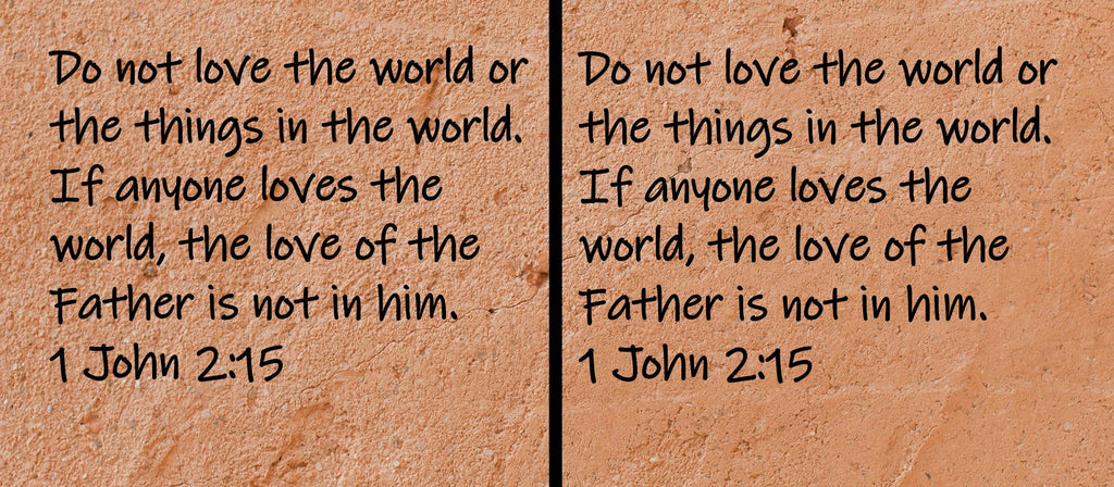 Do not love the world or the things in the world.  If anyone loves the world, the love of the Father is not in him.  1 John 2:15