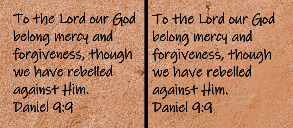 To the Lord our God belong mercy and forgiveness, though we have rebelled against Him.  Daniel 9:9