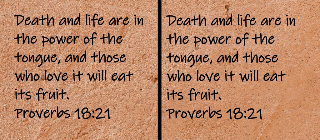 Death and life are in the power of the tongue, and those who love it will eat its fruit.  Proverbs 18:21